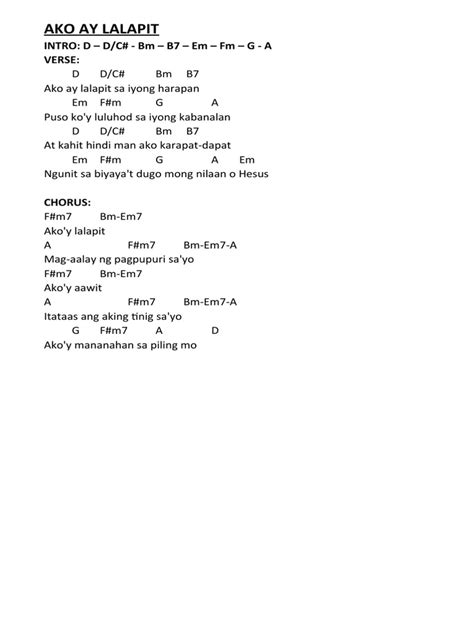 ako ay lalapit chords|AKO AY LALAPIT Chords .